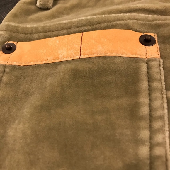 Girls Olive Velvet Pants - Picture 6 of 6